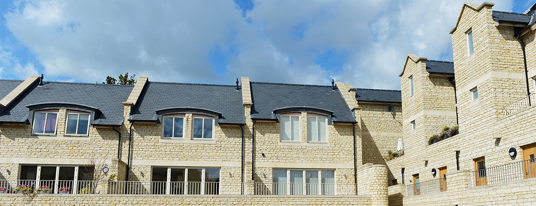 Outdoor view of condo exteriors