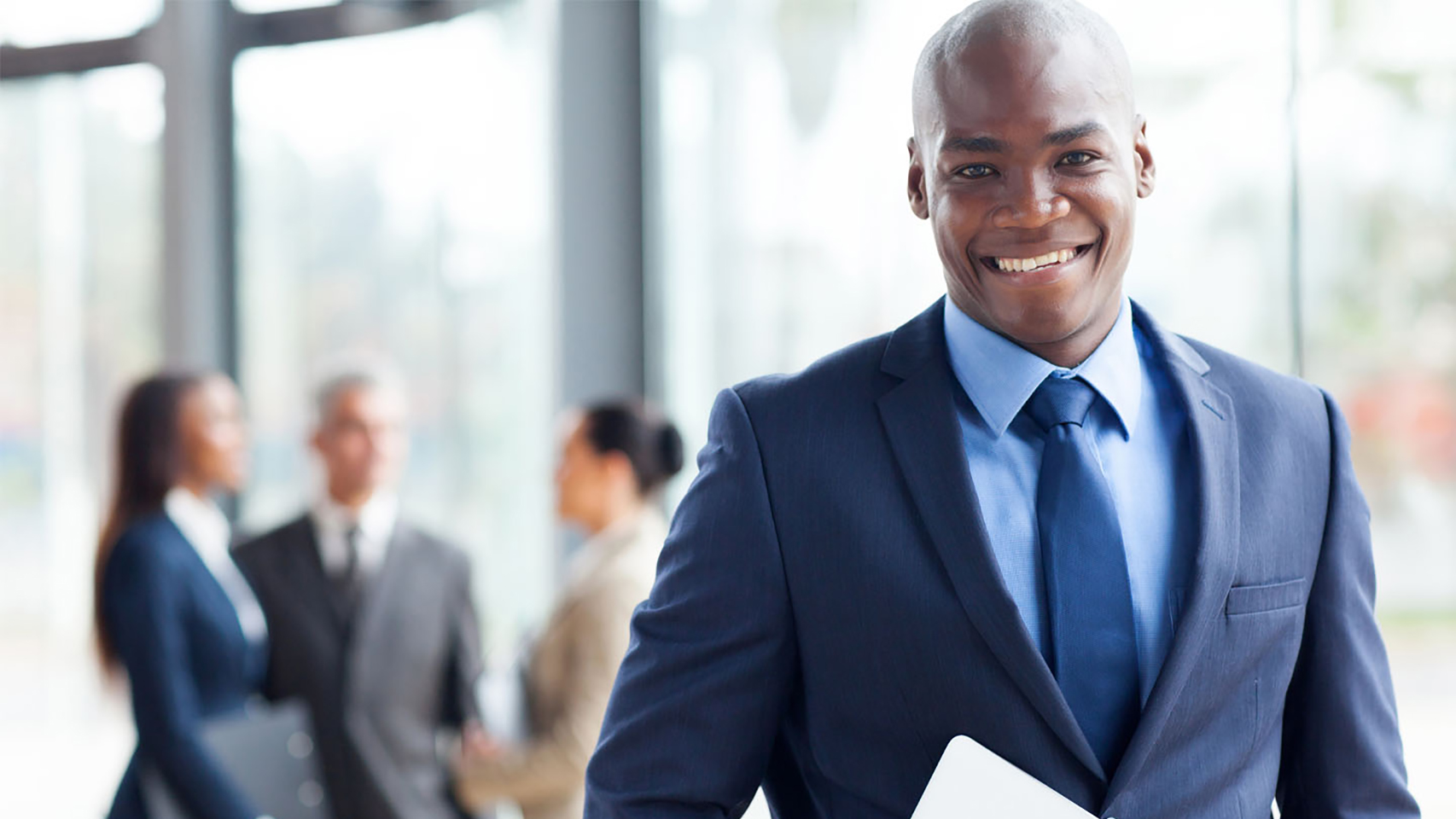 Businessman smiling at the camera