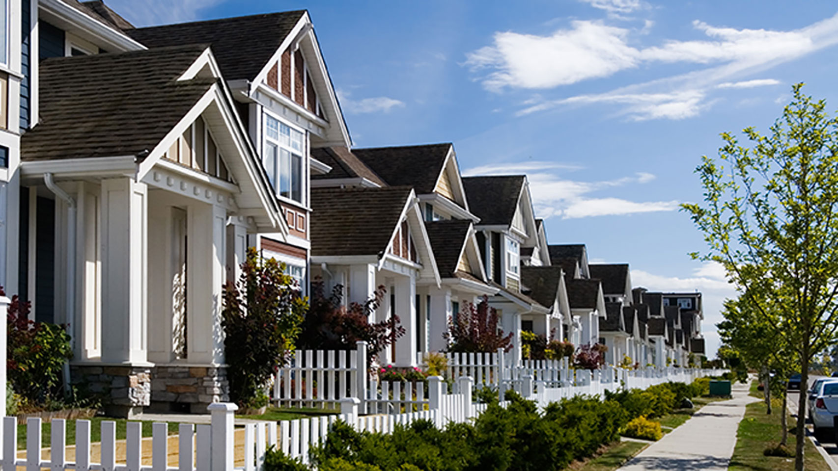 View of a neighborhood from the street