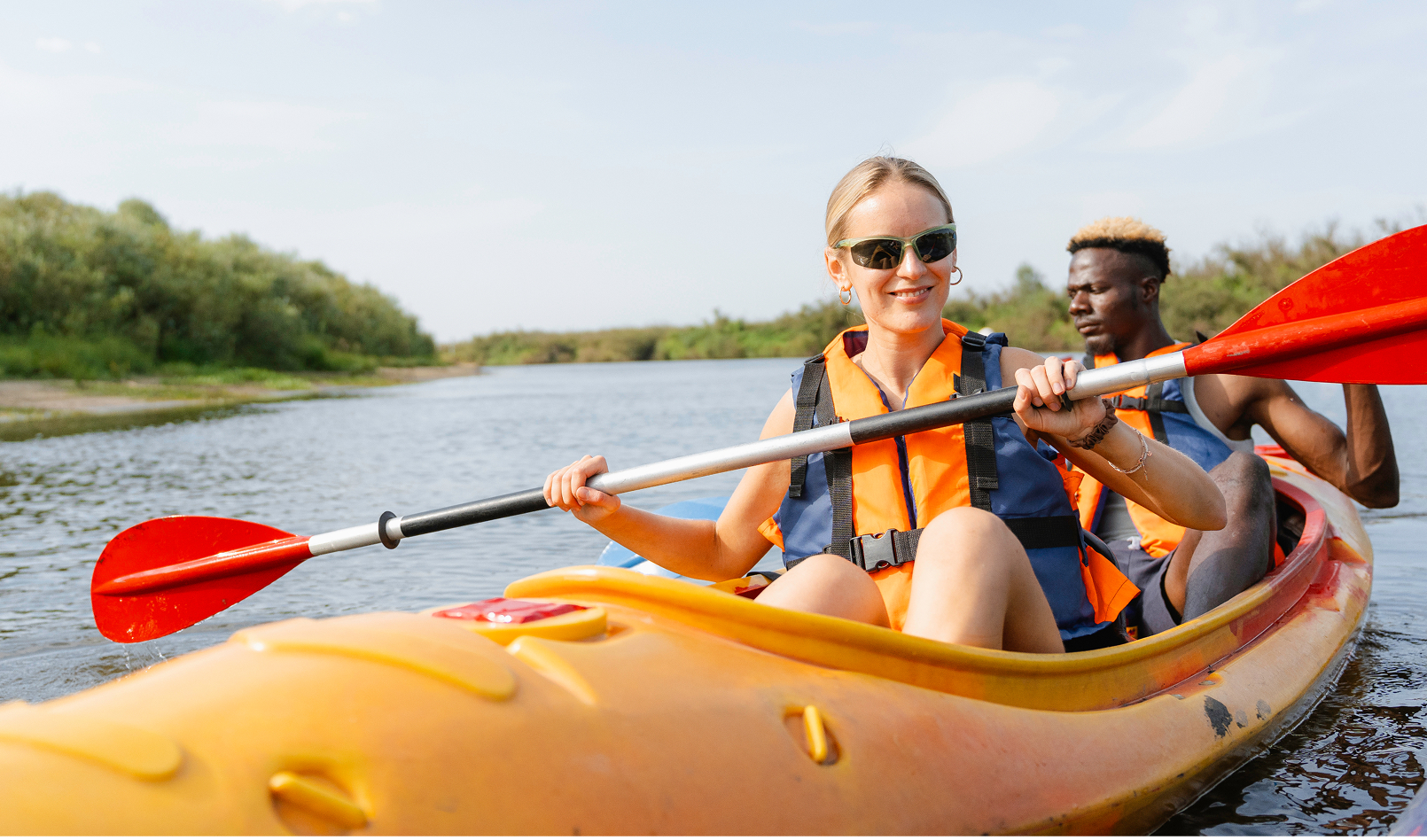Kayakers on a river