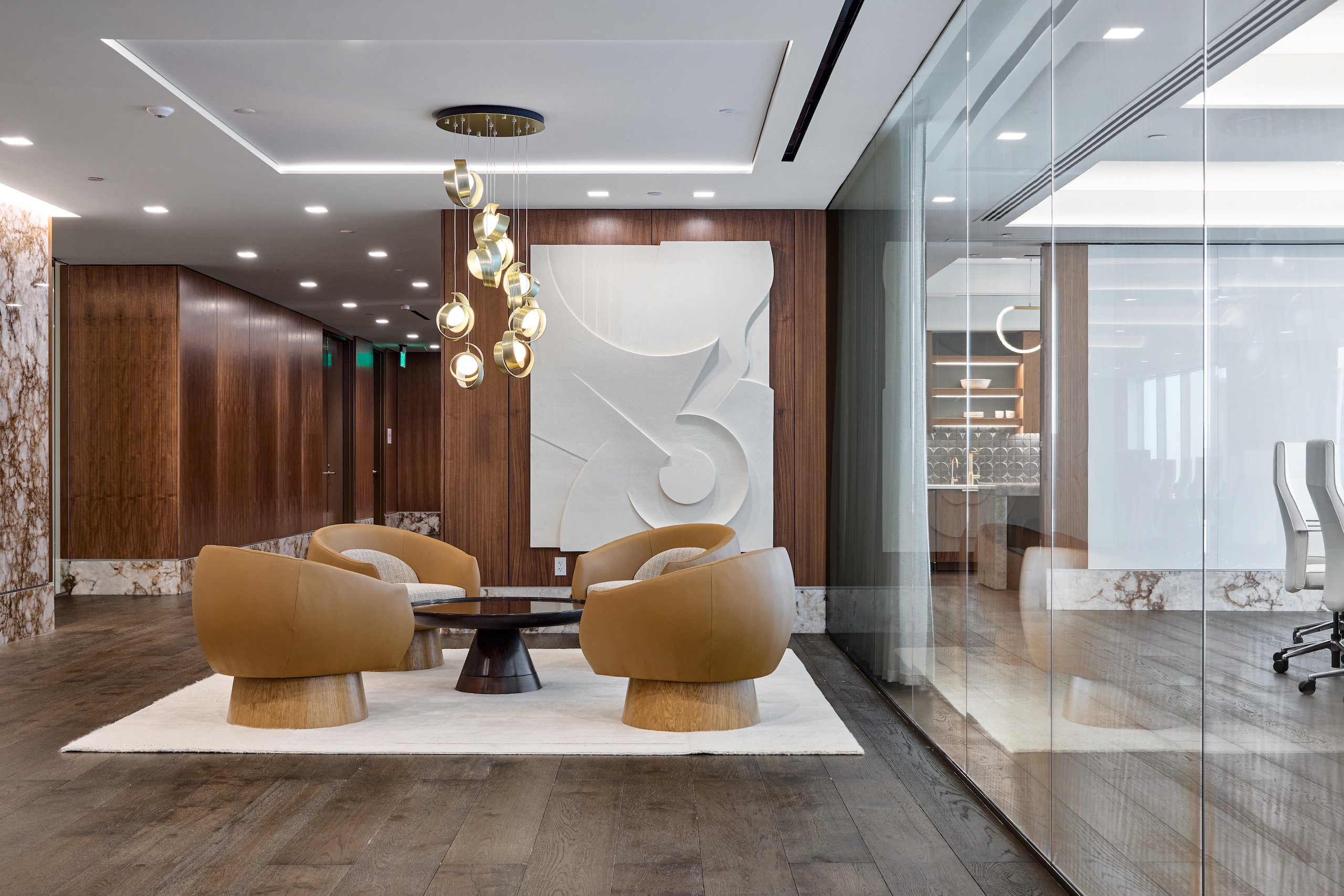 A modern office waiting area