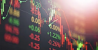 An image of financial numbers and line graphs depicting inflation