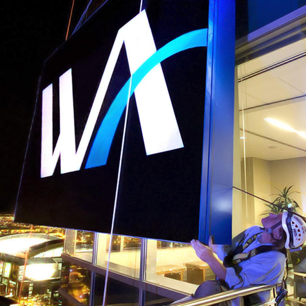 Western Alliance Bank sign going up at CityScape