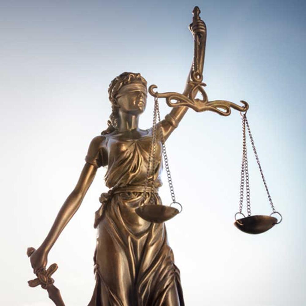 Lady Justice holding the scales of justice